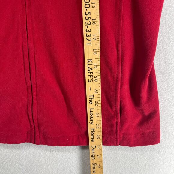EILEEN FISHER Jacket PL Heavy Brushed Jersey Cotton Sweatshirt Full Zip Red - Picture 11 of 12